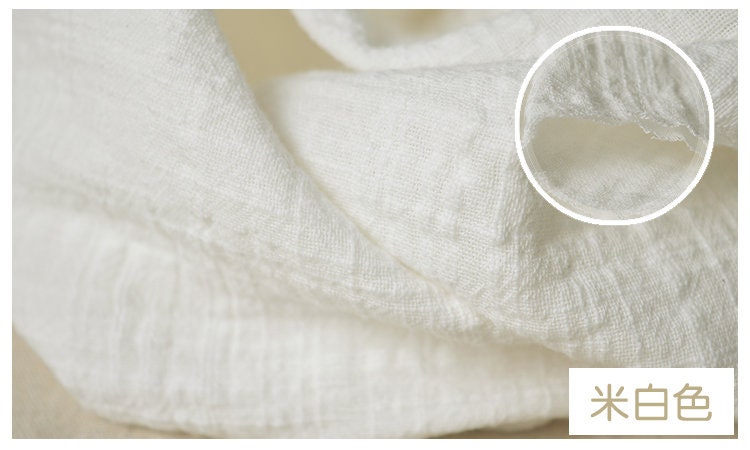 Linen Cotton Blend Fabric: Double Layer, 55" Wide, DIY Sewing