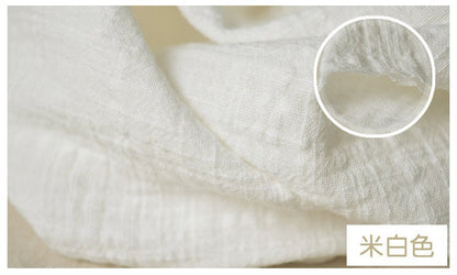 Linen Cotton Blend Fabric: Double Layer, 55" Wide, DIY Sewing