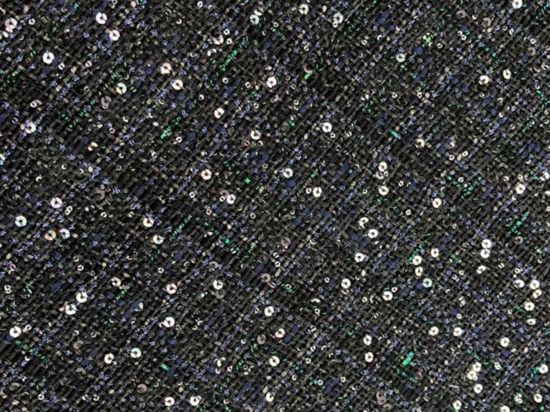 Sequin Tweed Fabric: Coarse Woven Sparkle Material - 59"W