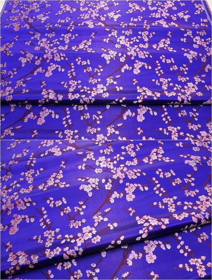 Tissu brocart de soie à fleurs de prunier : tissu pour cheongsam qipao multicolore