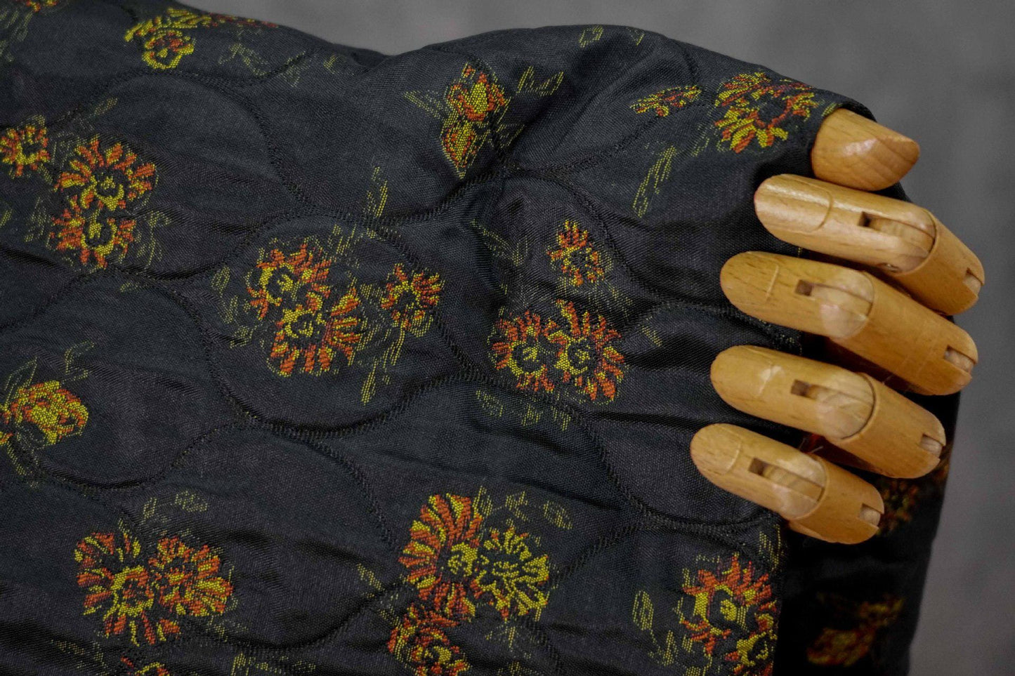 Embossed Floral Quilted Jacquard Fabric: Polyester Blend Upholstery