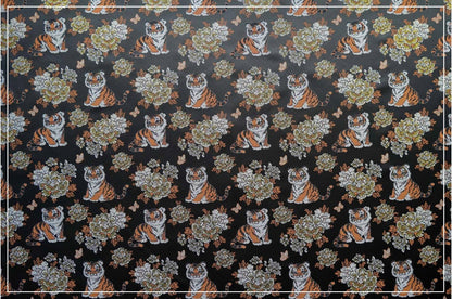 Tiger & Peony Brocade Fabric ��� Chinese Jacqua" Wide