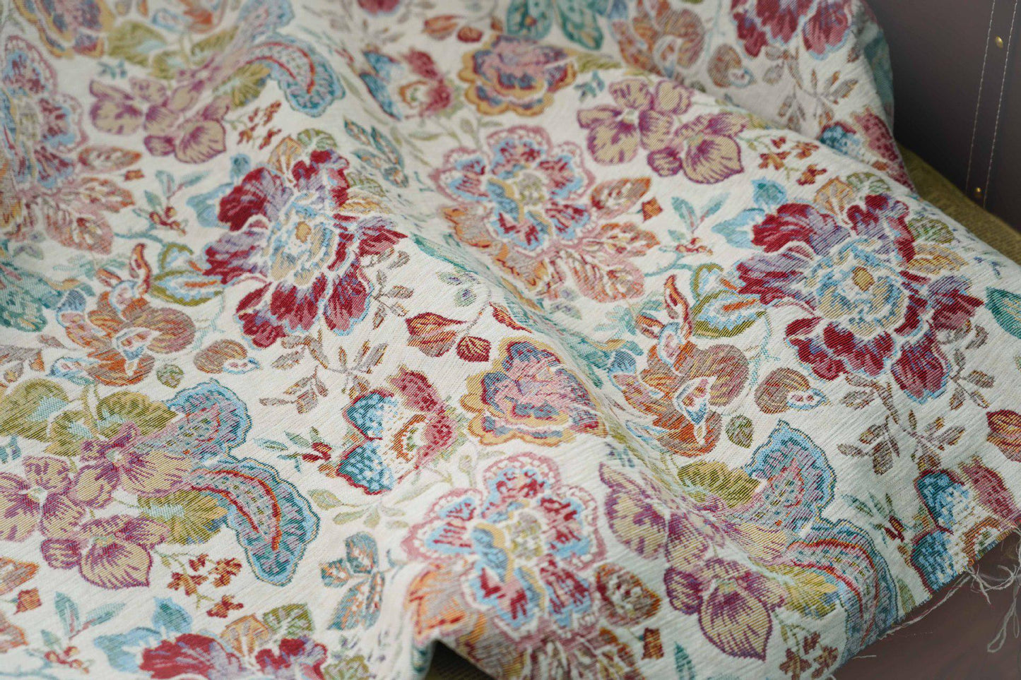 Floral Jacquard Fabric: Oil Painting Style, Upholstery Sewing Material - 59"W