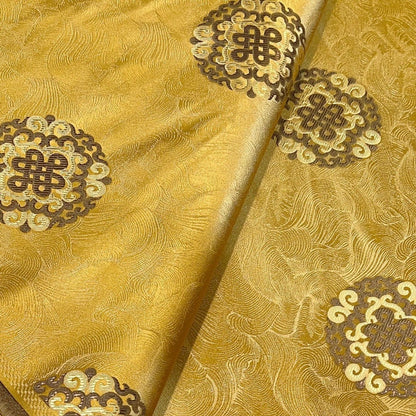 Auspicious Chinese Knot Brocade Fabric: Rayon Satin for Hanfu & Quilting (29.5"W)