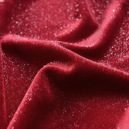 Glitter Korean Velvet Fabric: Gypsophila Four-Way Stretch Drape