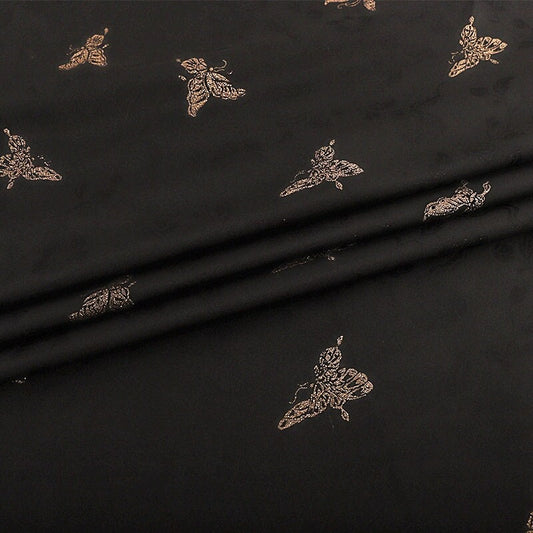 Butterfly Brocade Fabric: Japanese Nishijin Weaving, Gold Thread (59"W)