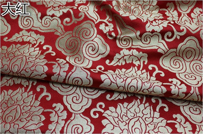 Lotus Brocade Fabric: Chinese Qipao Cheongsam Sewing, Upholstery (29" Wide)