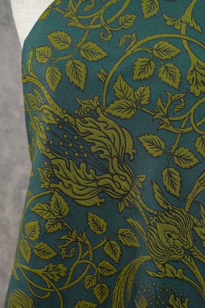 European Baroque Embossed Jacquard Fabric, Vintage Floral Brocade for Dressmaking and Gown, 58"Wide