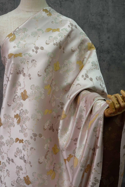 Squirrel Brocade Fabric: 55" Rayon Blend Damask - Tibetan Style