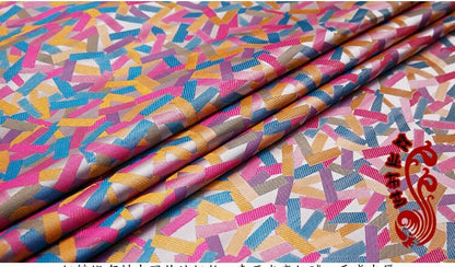 Tissu brocart jacquard Confetti : Tissu coloré pour kimono Cheongsam Qipao (35" de large)