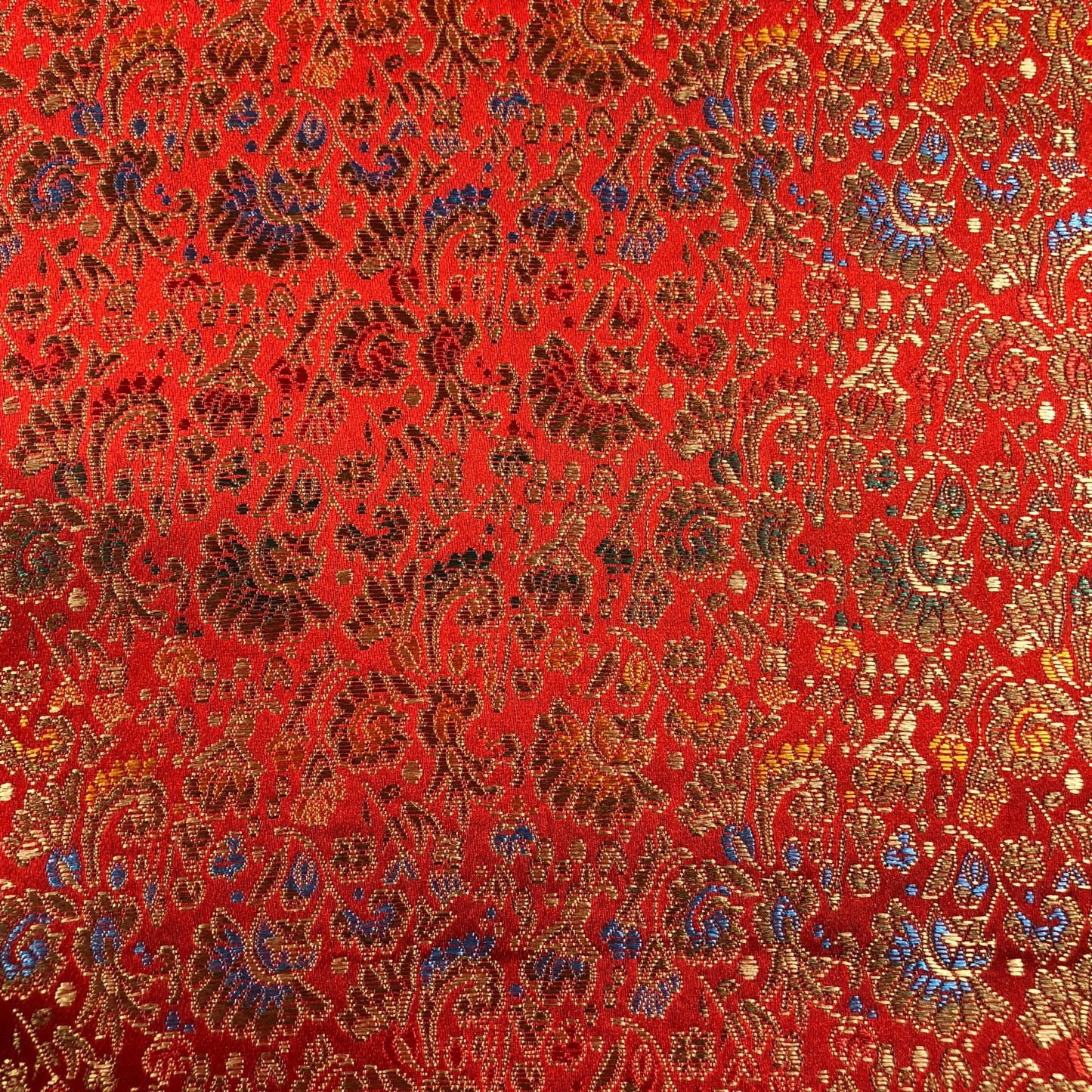 Celosia Pattern Silk Brocade Fabric: 35"W Woven Cheongsam Cushion