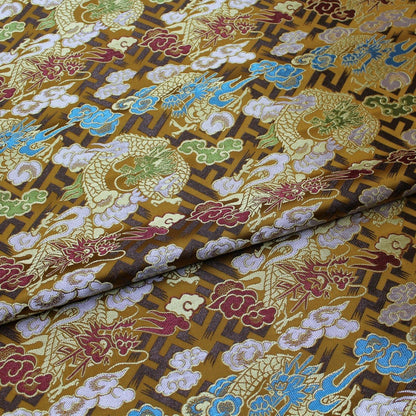 Dragon Robe Fabric: Silk Rayon Cheongsam Material, 29"W
