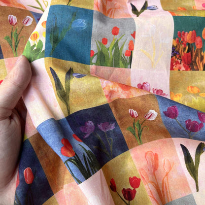 Floral Cotton Fabric: 1940s Style Print, 58" Wide, Quilting Sewing