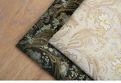 Lotus Flower Silk Brocade Fabric: Colorful Cheongsam Qipao Material, 35"W