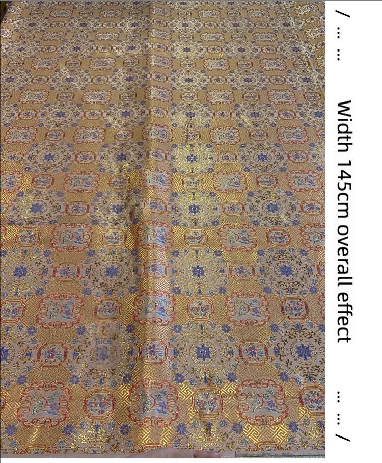 Chinese Brocade Fabric | Window Motif Jacquard, Hanfu Cheongsam Material