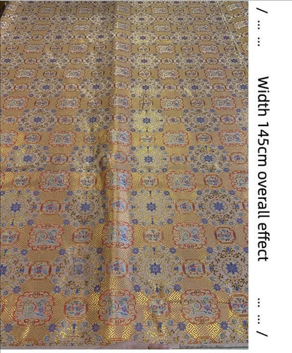 Chinese Brocade Fabric | Window Motif Jacquard, Hanfu Cheongsam Material