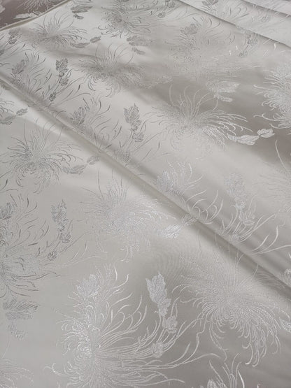 Chrysanthemum Brocade Fabric: 45" Wide Satin Jacquard Damask - Costume & Decor
