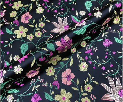 Floral Jacquard Brocade Fabric: 45"W Rayon Sewing Fabric