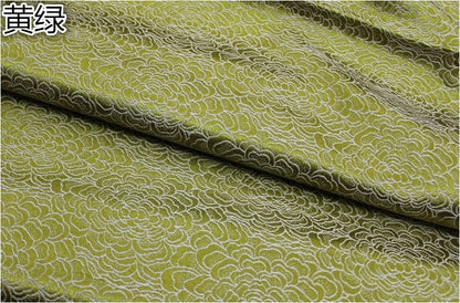 Floral Brocade Fabric: Chrysanthemum Satin Silk, 29.5" Wide