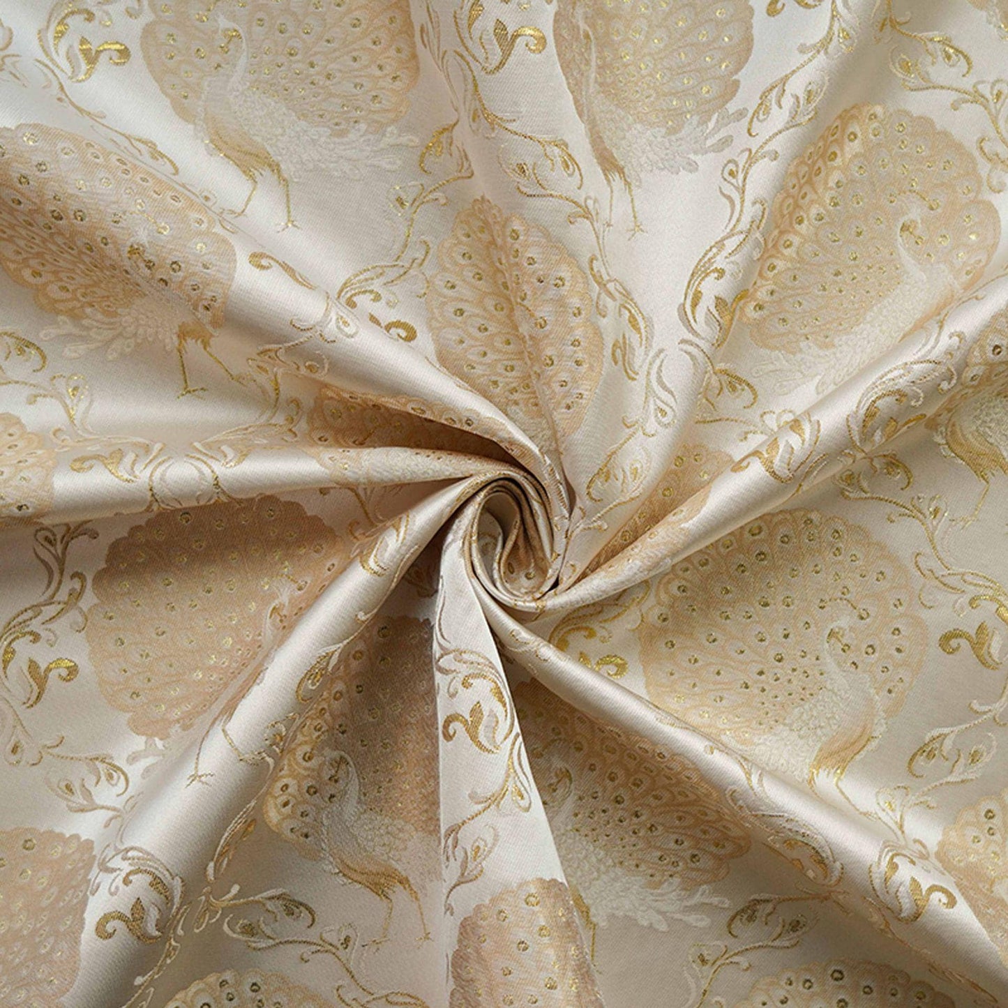 Peacock Brocade Fabric: 59���W Jacquard Damask, Costume