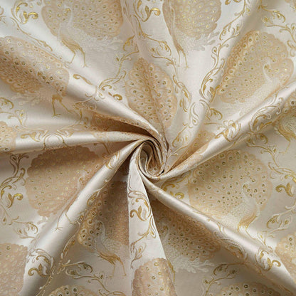 Peacock Brocade Fabric: 59���W Jacquard Damask, Costume