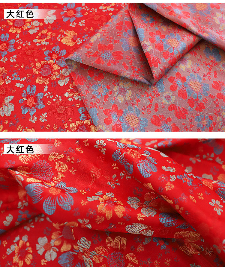 Tissu jacquard à motif floral Marigold : mélange soie-rayonne, 89 cm de large