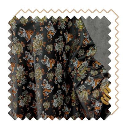 Tiger & Peony Brocade Fabric ��� Chinese Jacqua" Wide