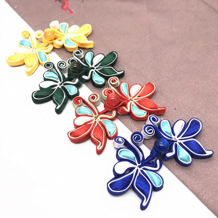 Handmade Butterfly Sewing Frog Closures: Satin Cheongsam Buttons