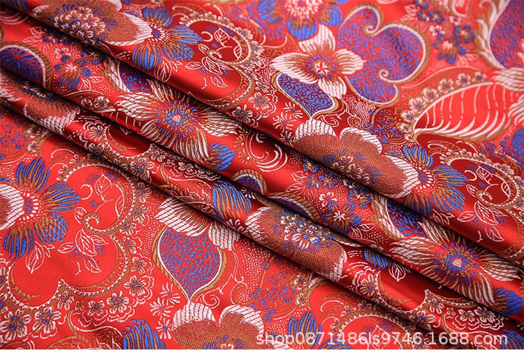 Moonflower Silk Brocade Fabric: Chinese Upholstery & Sewing - By The Meter