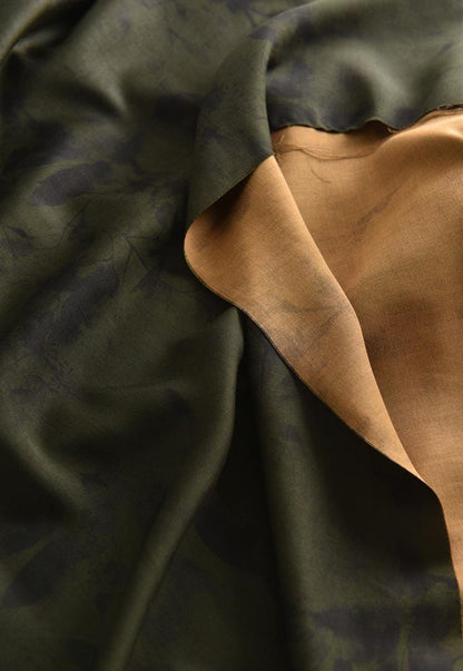 Tissu satin de coton vert fumé : largeur 140 cm, pour rideaux et costumes