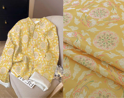 Dunhuang Baoxiang Brocade Fabric: 59"W Tibetan Robe Cheongsam Material - Poppylollipop