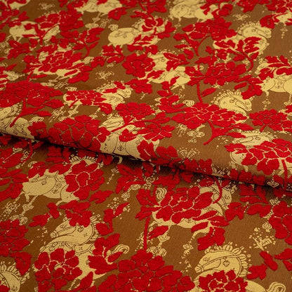 Floral Dragon Chenille Velvet Fabric ��� Chinese Sty" Wide