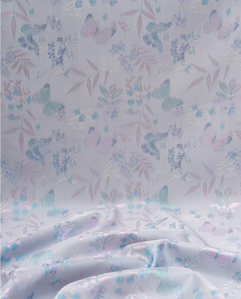 Butterfly Baoxiang Silk Brocade Fabric: 59" Wide, Costume, Upholstery