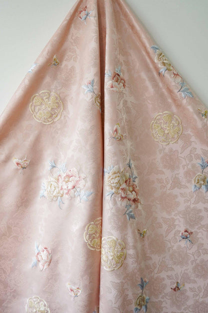 Peony Silk Brocade Fabric: 59"W Tibetan Robe Cheongsam Material