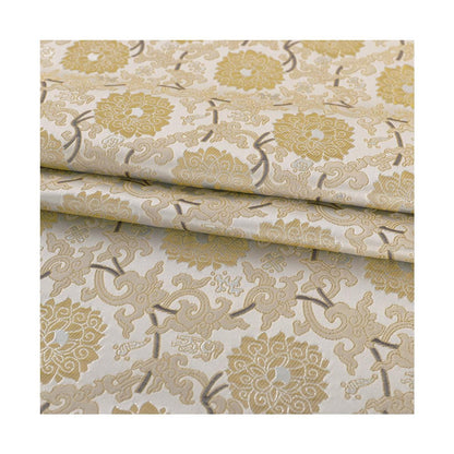 Beige Chinese Brocade Fabric: Rayon Blend, 59" Wide