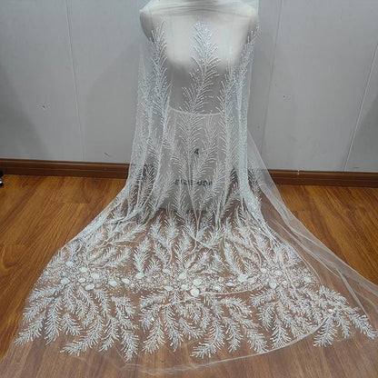 Beaded Sequin Lace Fabric: Bridal Wedding Veil, Doll Making, DIY
