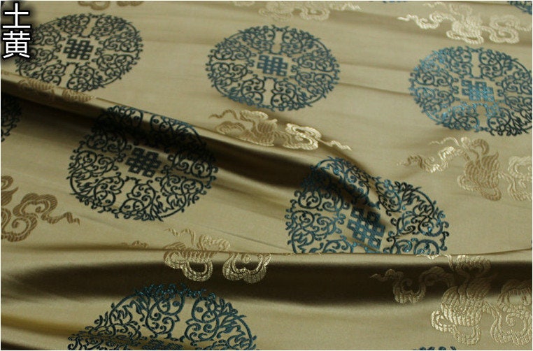 Chinese Brocade Fabric: Mongolian Gown Style, 29.5"W