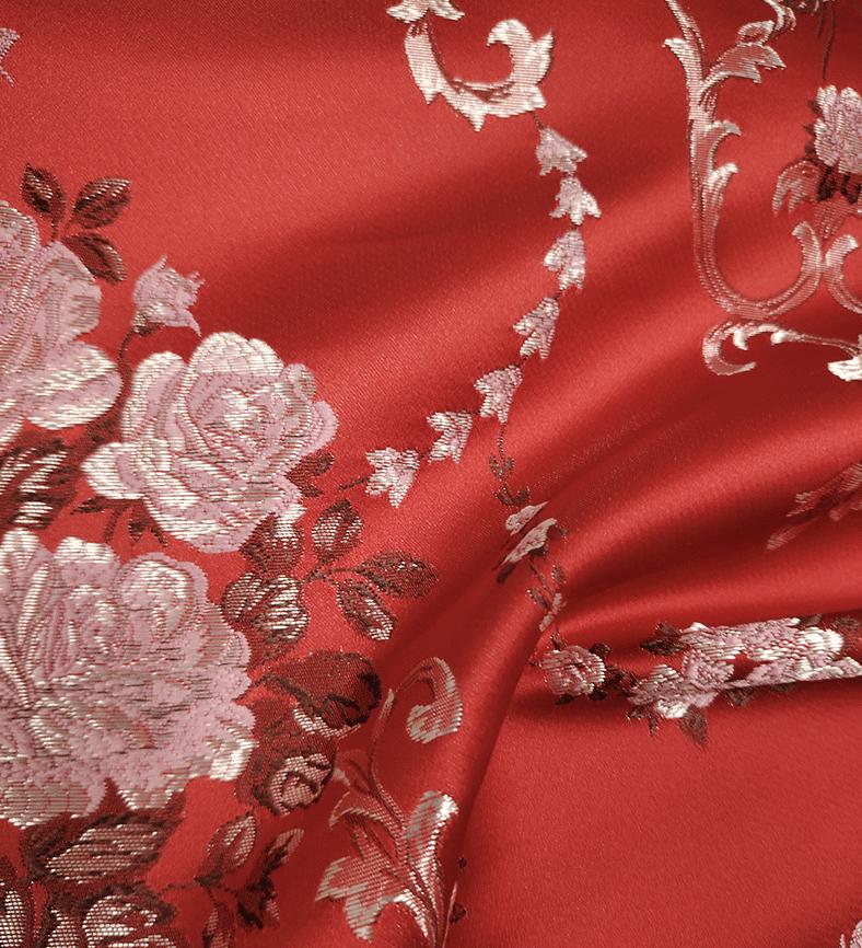 Metallic Damask Satin Fabric: 3D Texture Jacquard, 59" Wide