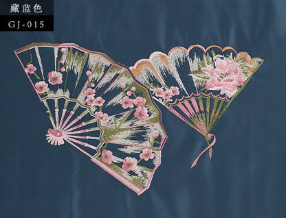 Embroidered Fan Brocade Fabric: Rayon Cushion Cover, Upholstery (40x70cm)