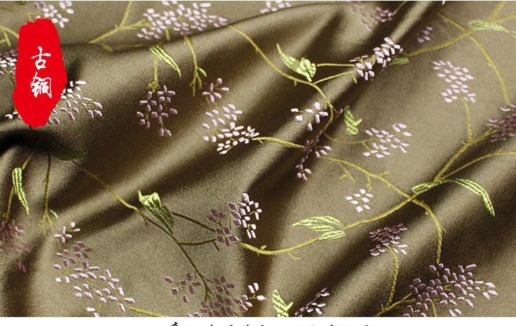 Floral Brocade Fabric: 29.5"W Rayon Cheongsam Qipao Material