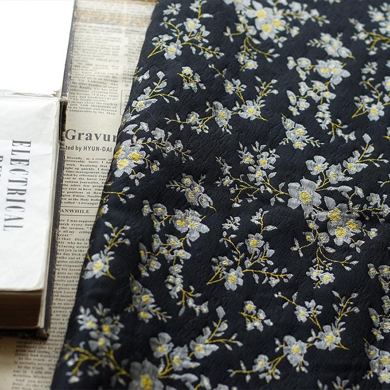 Gold Thread Jacquard Fabric: Retro Reversible Upholstery, Costume, Decor