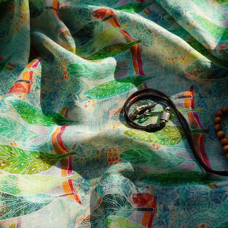 Ramie Fabric: African Tropical Print, Soft Home Textile