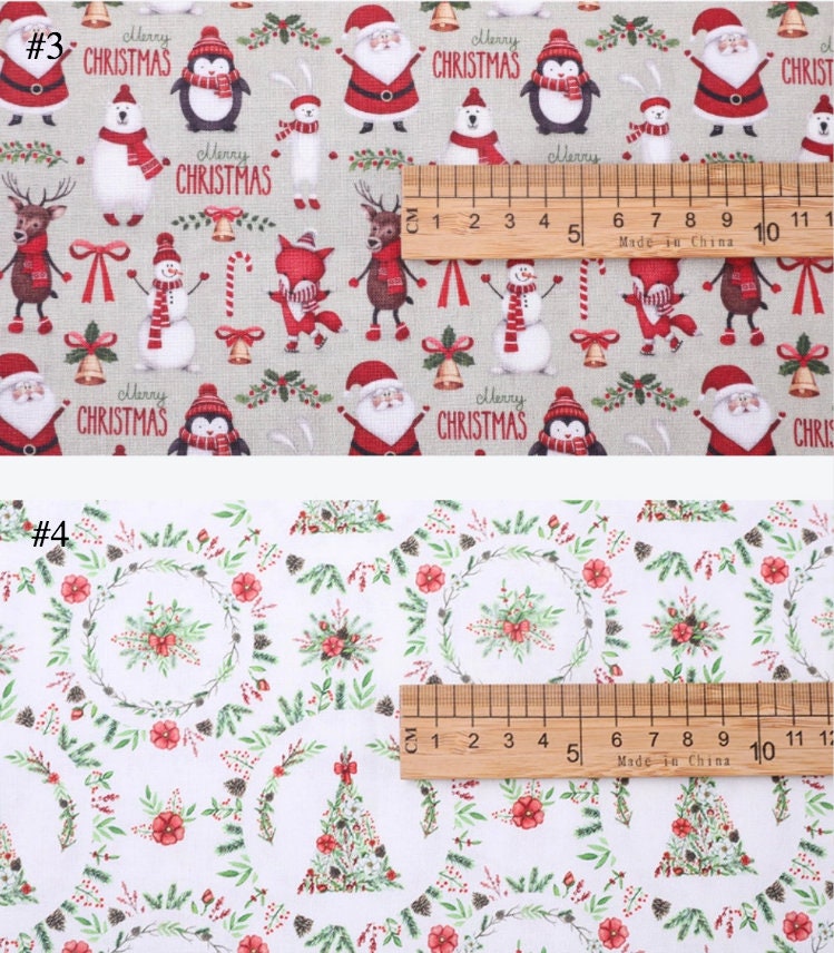 Christmas Santa 'Ho Ho' Print Cotton Fabric: Holiday Sewing, Costume, Decor