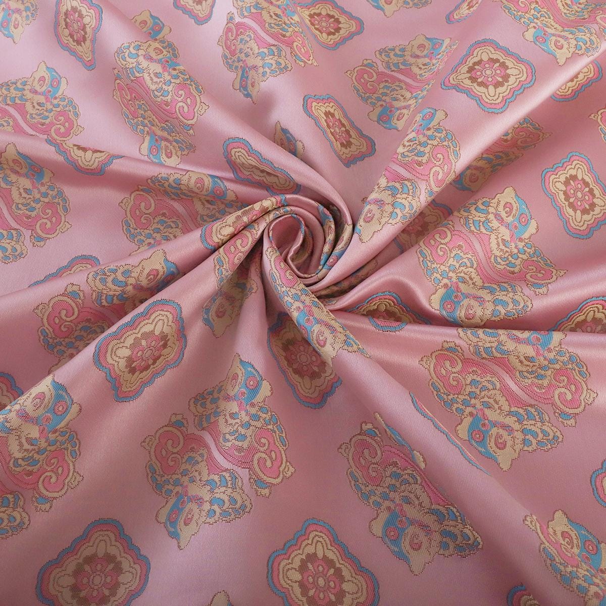 Mongolian Bada Pattern Rayon Fabric: 58"W Tibetan Style