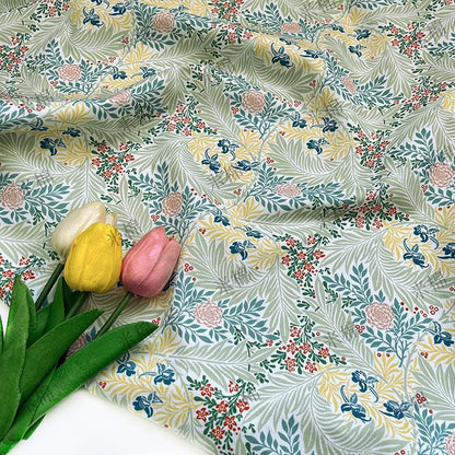Floral Print Cotton Canvas Fabric - Sage Green (59" Wide)