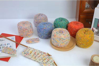 Rainbow Mohair Silk Yarn: Hand-Dyed Lace Knitting, Crochet, Weaving
