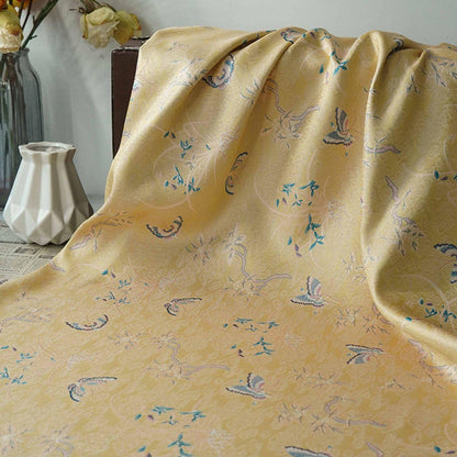 Song Brocade Fabric: Gold Butterfly Jacquard, Cheongsam Sewing Material