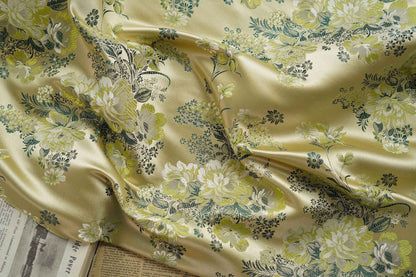 Peony Brocade Fabric: Rayon Jacquard, Cheongsam Qipao Material (57")