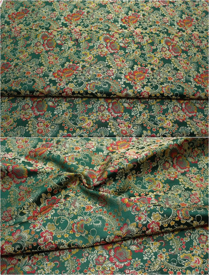 Cherry Blossom Jacquard Brocade Fabric: 29.5" Wide Silk Rayon Blend