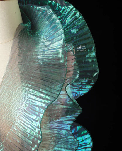 Tissu organza à volants 3D : Matière pour robe de créateur bicolore